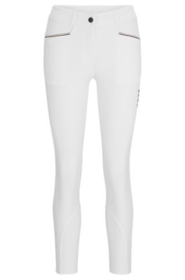 Equestrian full-grip breeches in power-stretch material, White