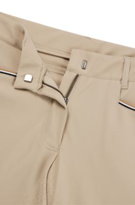 Equestrian full-grip breeches in power-stretch material, Beige