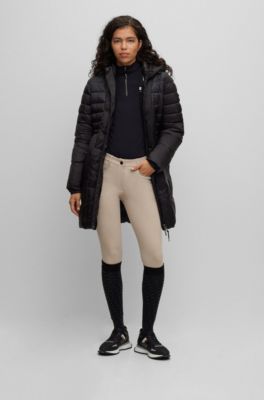 Equestrian full-grip breeches in power-stretch material, Beige