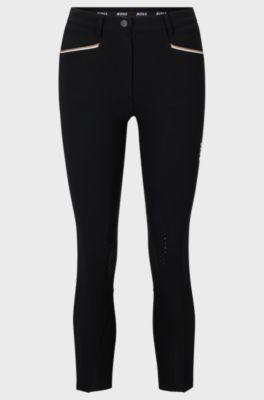 Reithose mit Knie-Grip aus Power-Stretch-Material, Schwarz