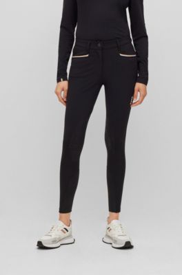 Equestrian knee-grip breeches in power-stretch material, Black