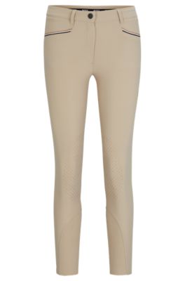 Equestrian knee-grip breeches in power-stretch material, Beige