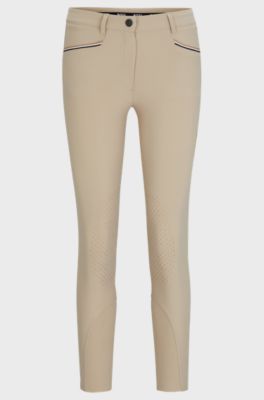 Equestrian knee-grip breeches in power-stretch material, Beige