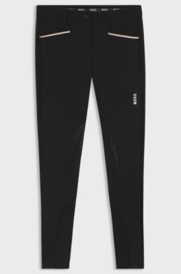 Equestrian full-grip breeches in power-stretch material, Black