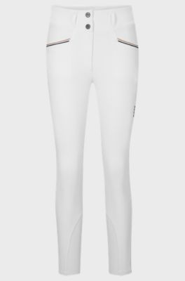 Equestrian full-grip breeches in power-stretch material, White