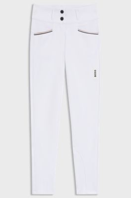 Equestrian full-grip breeches in power-stretch material, White
