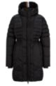 Gesteppter Reitsport-Softshell-Parka mit Signature-Details, Schwarz