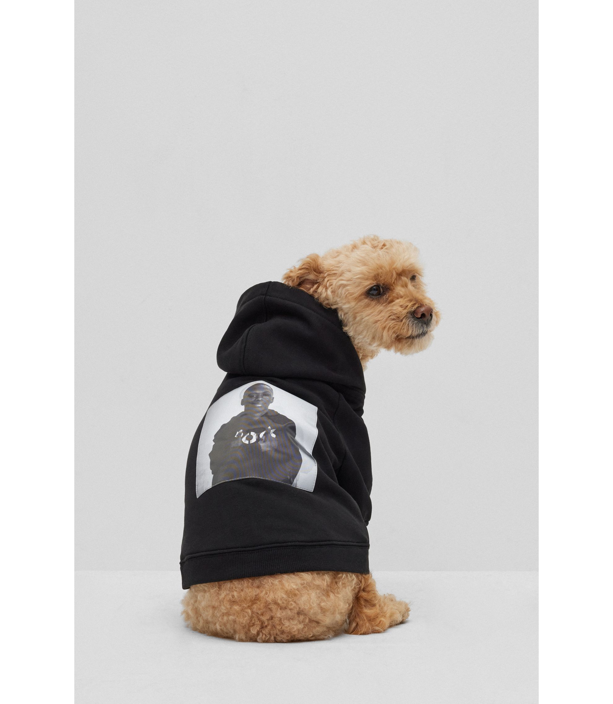 Hunde-Hoodie aus Baumwolle mit Khaby-Lame-Artwork