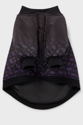 Hondenbomberjack met monogrammen in d&eacute;grad&eacute;, Zwart