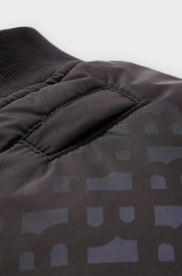 Bomber pour chien avec monogrammes d&eacute;grad&eacute;s, Noir