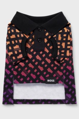 Dog polo shirt in monogrammed interlock cotton, Orange