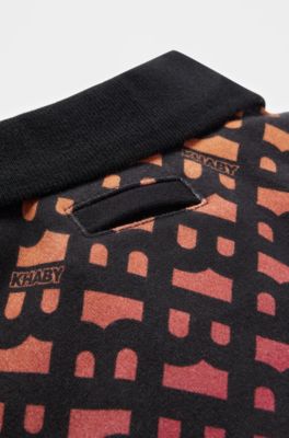 Dog polo shirt in monogrammed interlock cotton, Orange