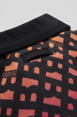 Dog polo shirt in monogrammed interlock cotton, Orange