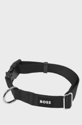 Hundehalsband mit Logo-Aufn&auml;her aus Silikon, Schwarz