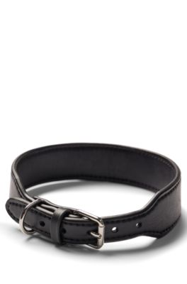 Dog collar in recycled leather, Black