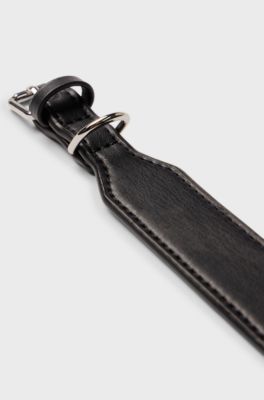 Dog collar in recycled leather, Black