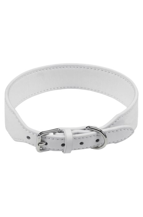 Dog collar in recycled leather, White