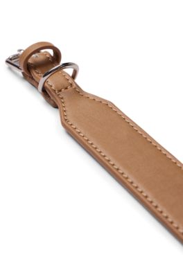 Dog collar in recycled leather, Beige