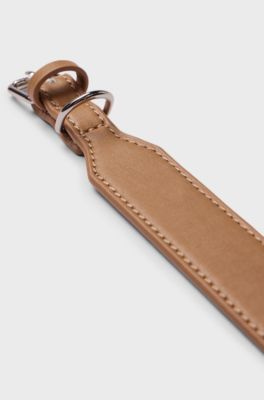 Dog collar in recycled leather, Beige