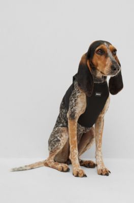 Hunde-Geschirr aus Mesh mit charakteristischen Streifen, Schwarz