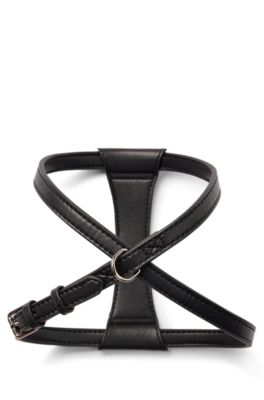 Dog harness in recycled leather, Black