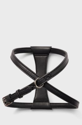 Dog harness in recycled leather, Black