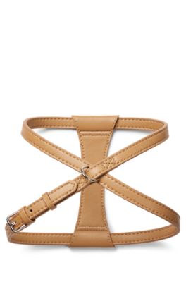 Dog harness in recycled leather, Beige