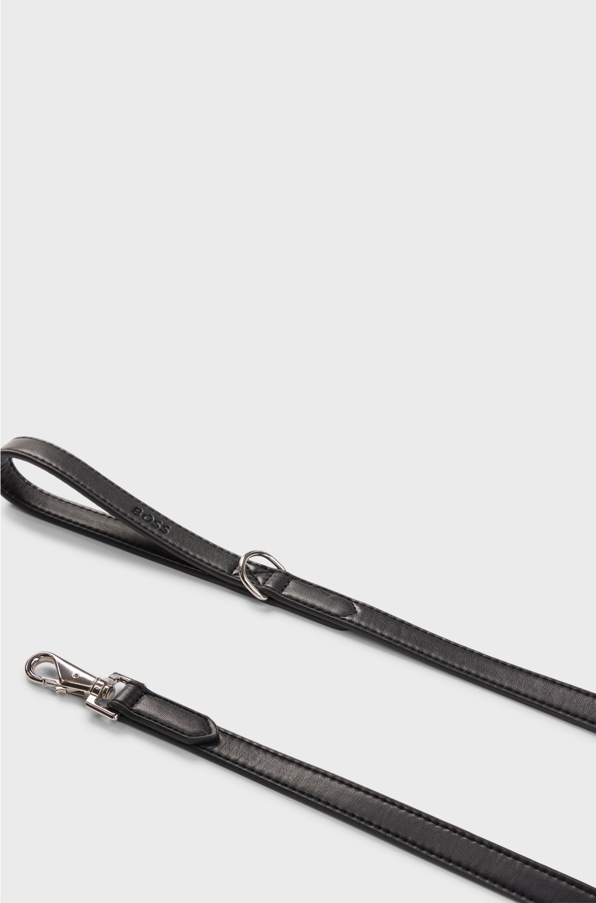 Dog lead in recycled leather, Black
