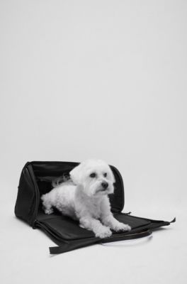 Dog travel bag with quilted mat, Black