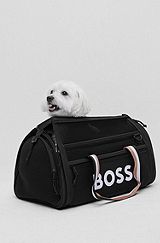 Hunde-Reisetasche mit gesteppter Matte, Schwarz