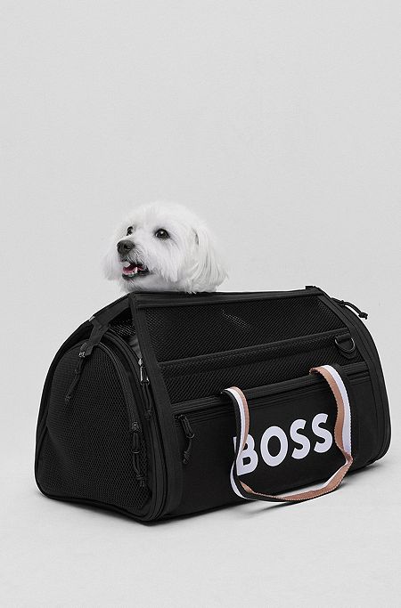 Hunde-Reisetasche mit gesteppter Matte, Schwarz