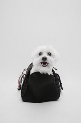 Dog travel bag with quilted mat, Black