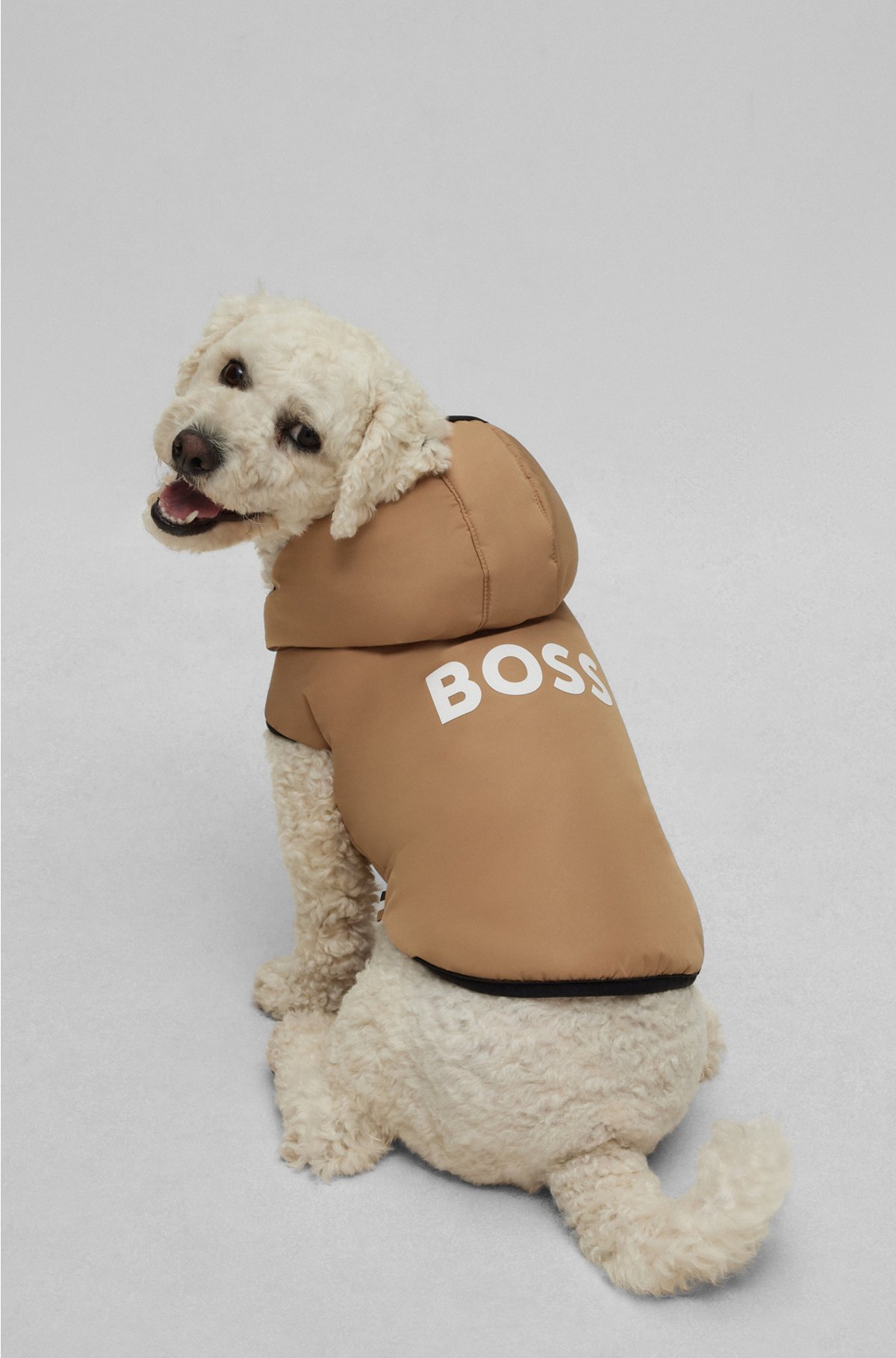 Dog lightweight jacket with logo detailing, Beige