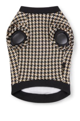 T-shirt logot&eacute; en coton m&eacute;lang&eacute; pour chien, Noir