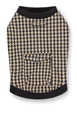 T-shirt logot&eacute; en coton m&eacute;lang&eacute; pour chien, Noir