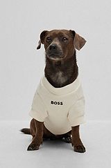T-shirt per cani in misto cotone con logo, Bianco