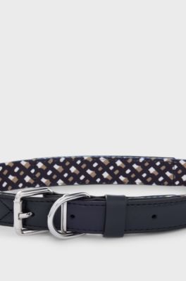Dog collar with metal hardware, Black