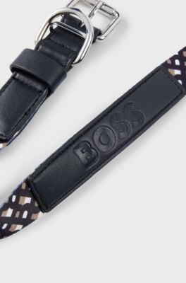 Dog collar with metal hardware, Black