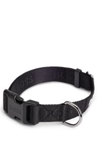 Halsband voor honden met jacquardgeweven logo, Zwart