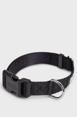 Dog collar with jacquard logo detailing, Black