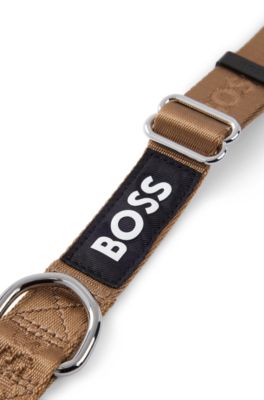 Collier pour chien avec logo jacquard, Beige