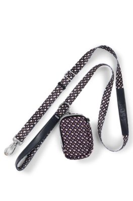 Dog lead with logo embossing, Black