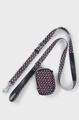 Dog lead with logo embossing, Black