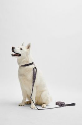 Dog lead with logo embossing, Black