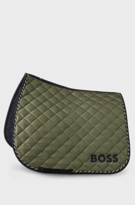 Equestrian dressage saddle pad with logo, Light Green
