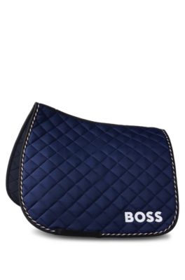 Equestrian dressage saddle pad with logo, Dark Blue