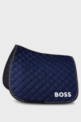 Equestrian dressage saddle pad with logo, Dark Blue
