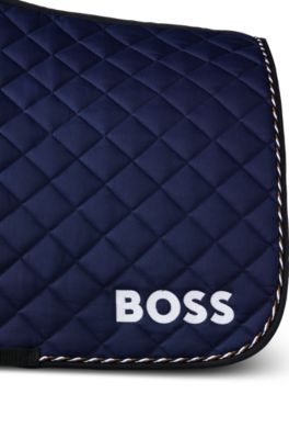 Equestrian dressage saddle pad with logo, Dark Blue