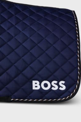 Equestrian dressage saddle pad with logo, Dark Blue