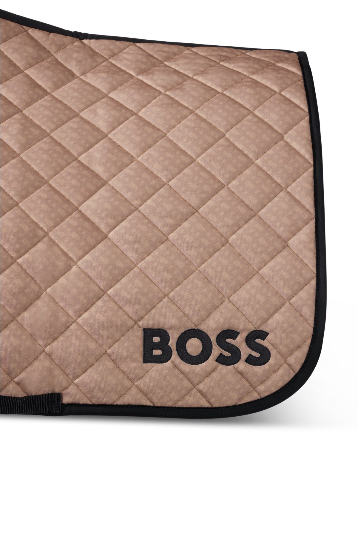 Equestrian jumping saddle pad with monogram pattern, Beige